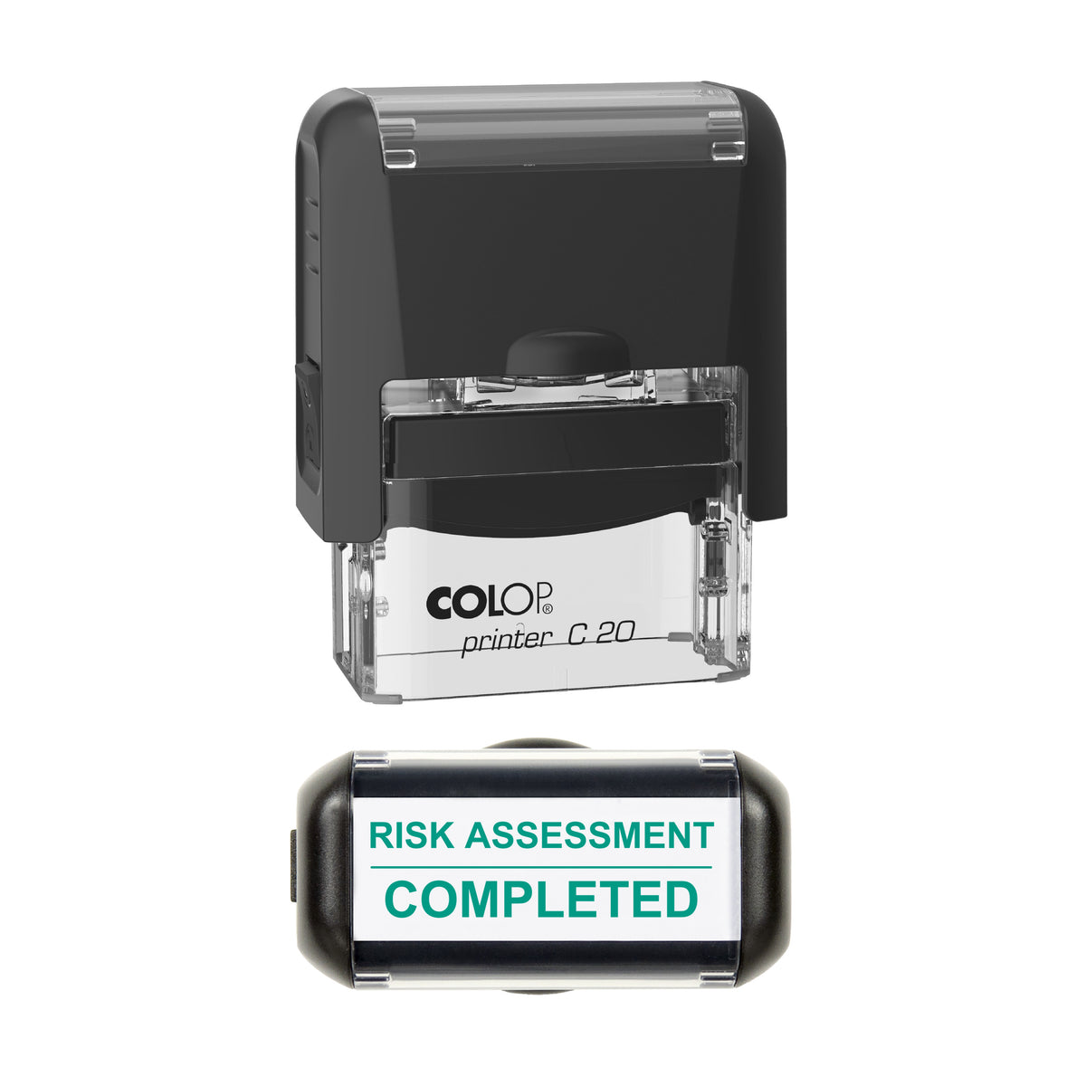 Risk Assessment Completed Stamp, COLOP C20, 37 x 12mm, green ink