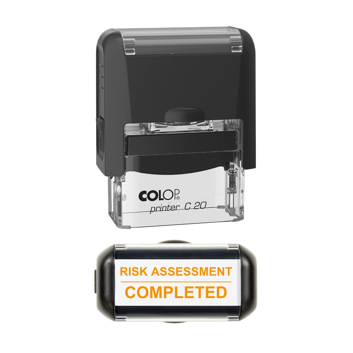 Risk Assessment Completed Stamp, COLOP C20, 37 x 12mm, orange ink
