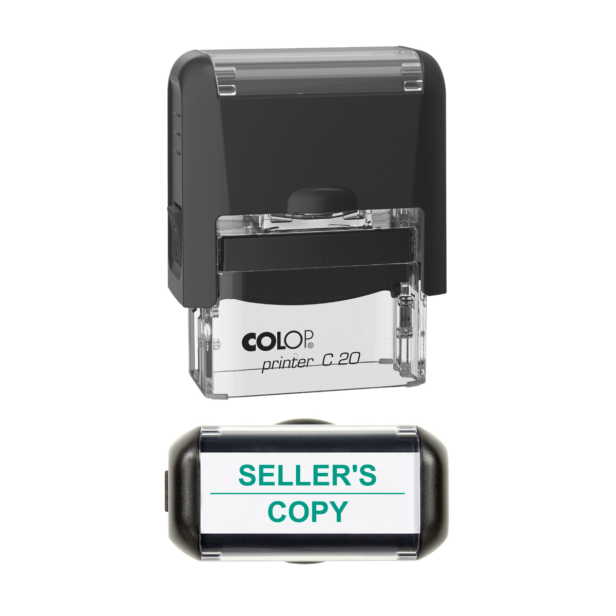 Seller's Copy Stamp, COLOP C20, 37 x 12mm, green ink