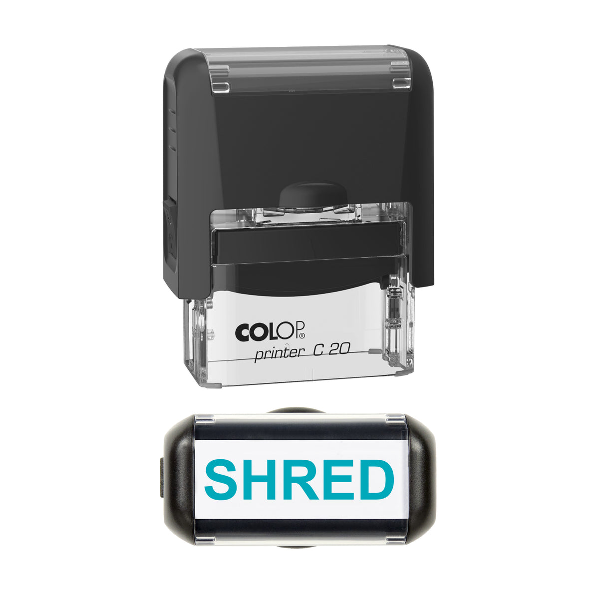 Shred Stamp, COLOP C20, 37 x 12mm, mint ink