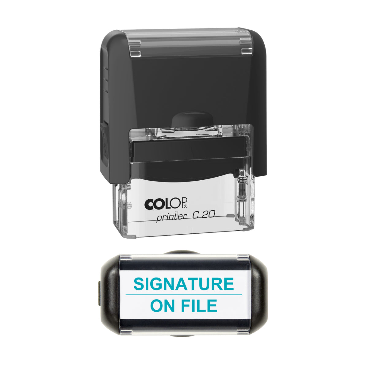 Signature On File Stamp, COLOP C20, 37 x 12mm, mint ink