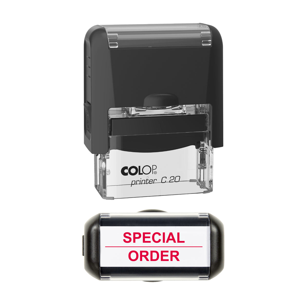 Special Order Stamp, COLOP C20, 37 x 12mm, red ink