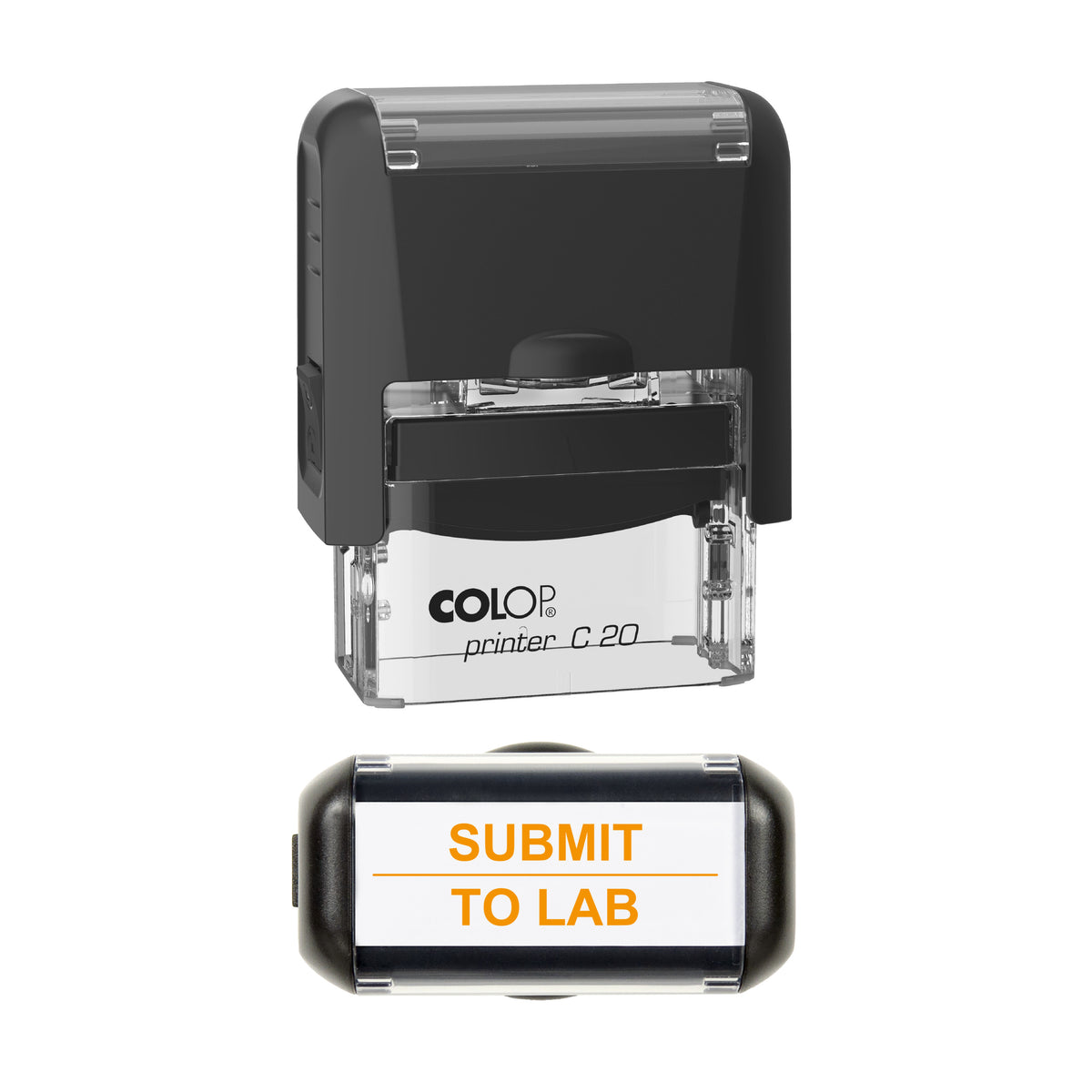 Submit To Lab Stamp, COLOP C20, 37 x 12mm, orange ink