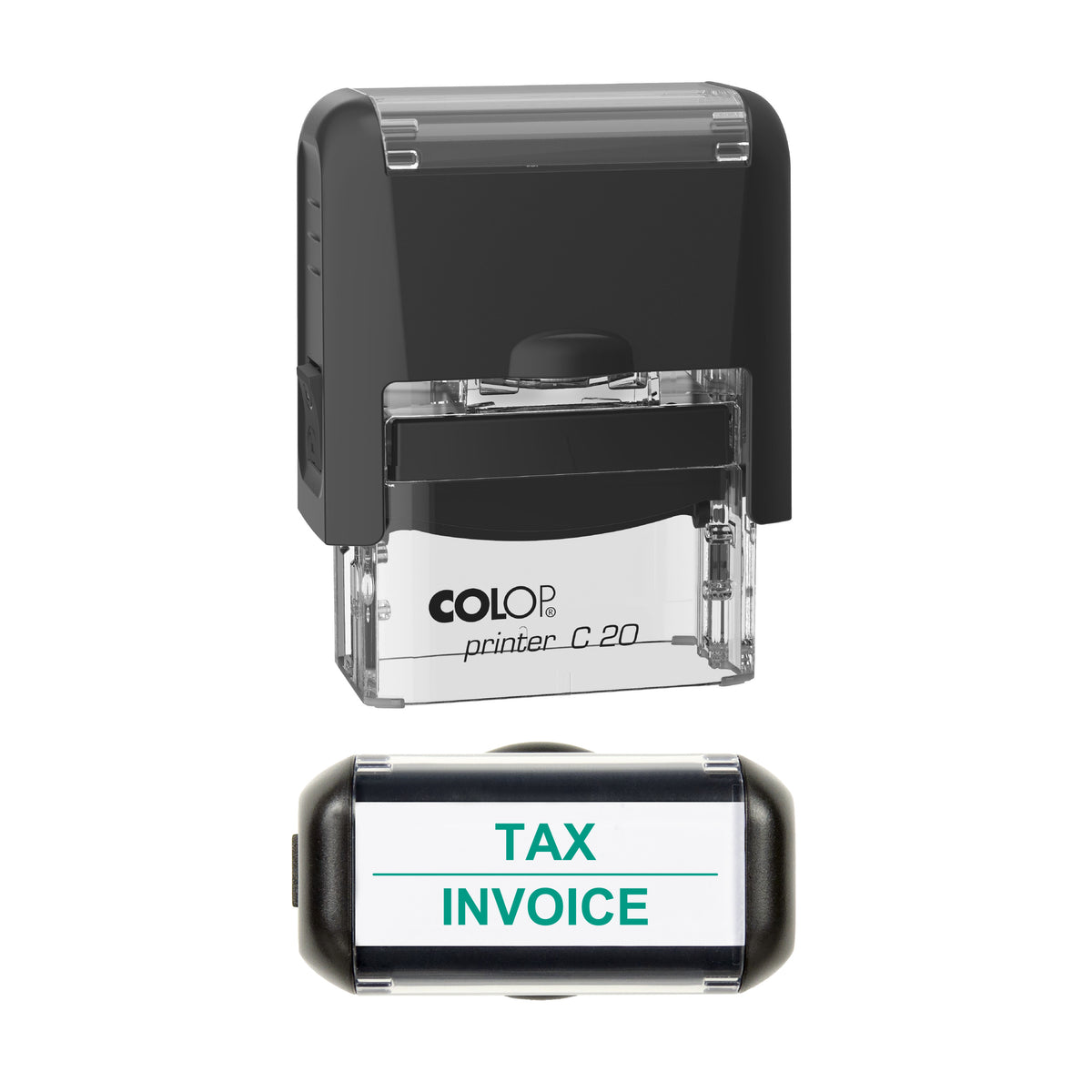Tax Invoice Stamp, COLOP C20, 37 x 12mm, green ink