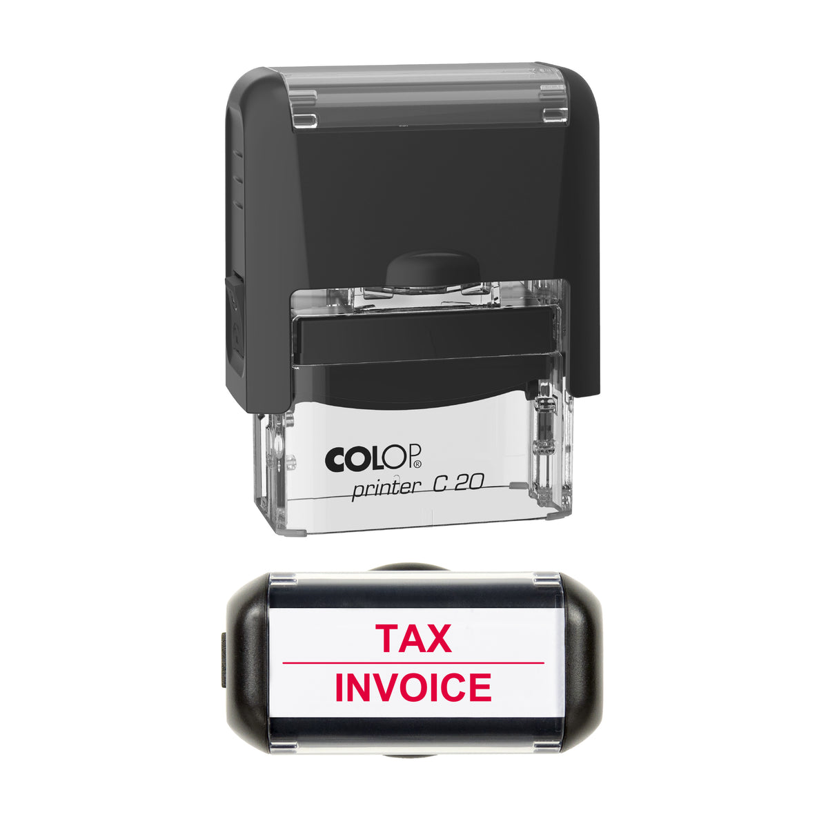 Tax Invoice Stamp, COLOP C20, 37 x 12mm, red ink