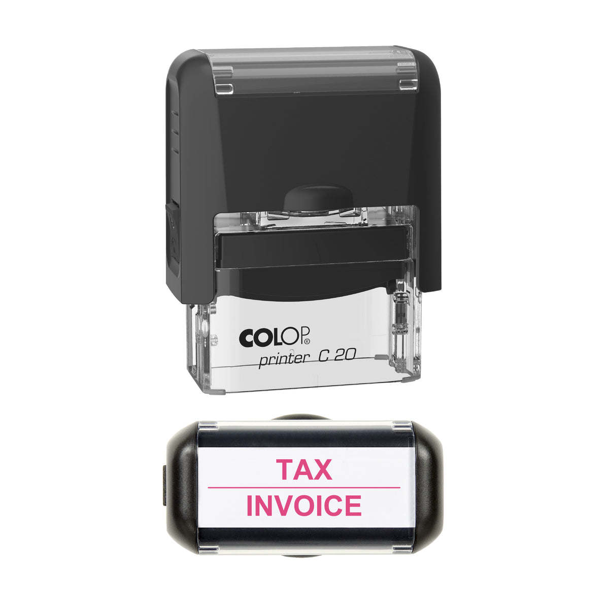 Tax Invoice Stamp, COLOP C20, 37 x 12mm, soft_pink ink