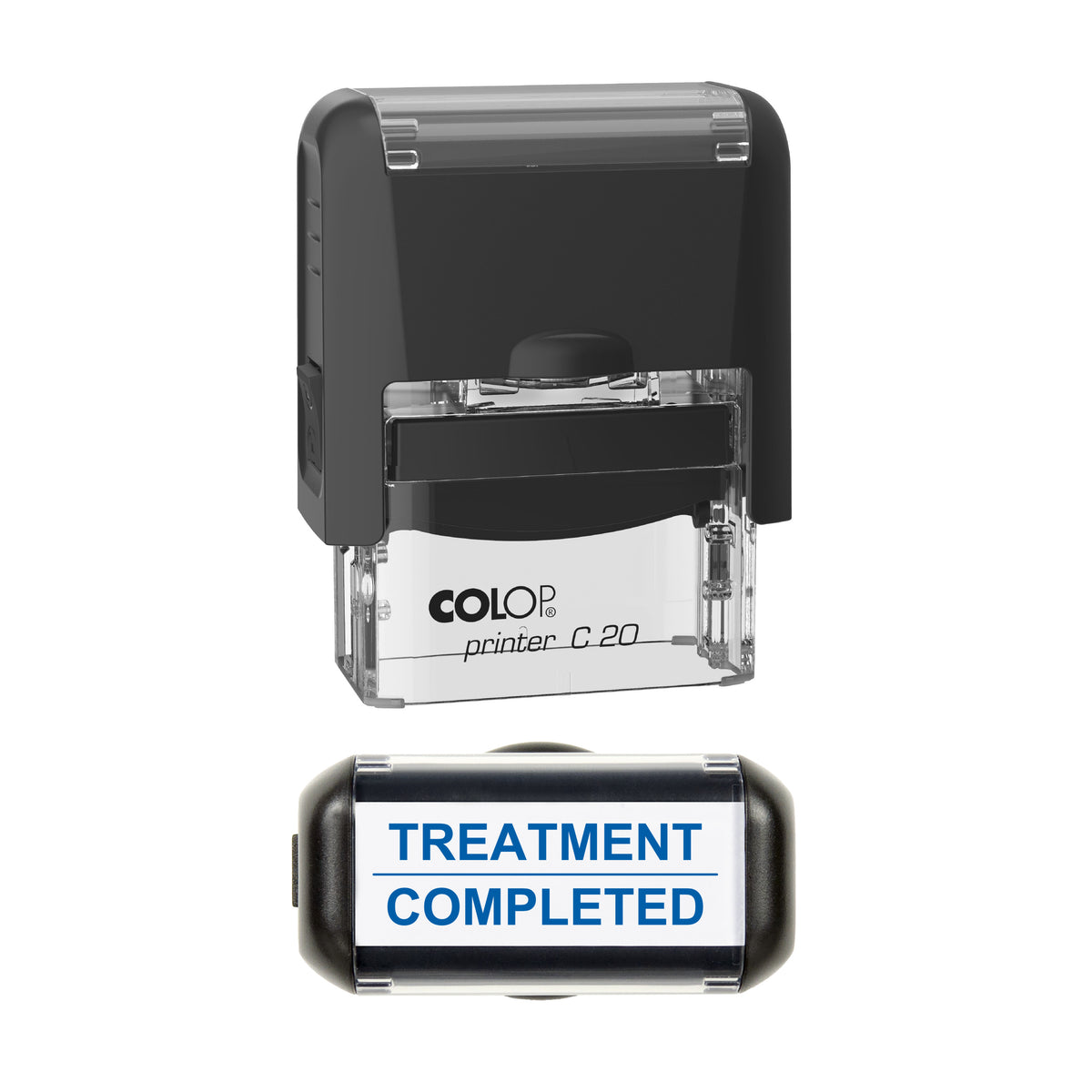 Treatment Completed Stamp, COLOP C20, 37 x 12mm, blue ink
