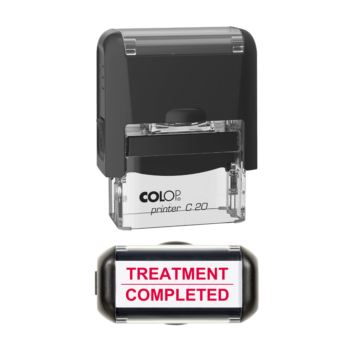 Treatment Completed Stamp, COLOP C20, 37 x 12mm, red ink