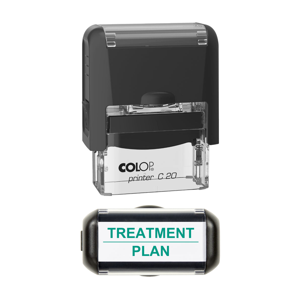 Treatment Plan Stamp, COLOP C20, 37 x 12mm, green ink