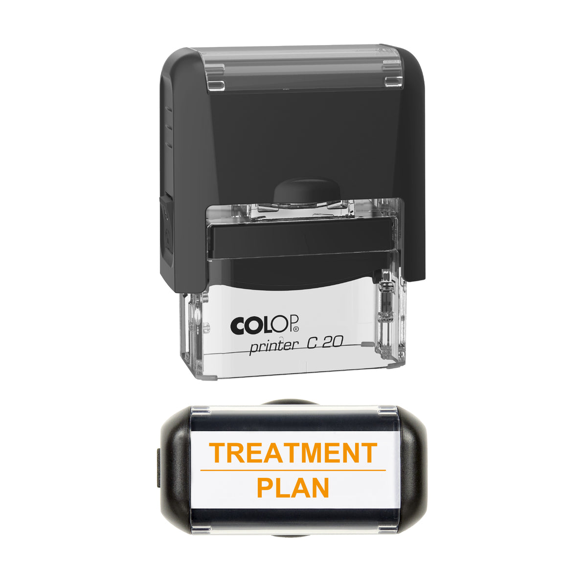 Treatment Plan Stamp, COLOP C20, 37 x 12mm, orange ink