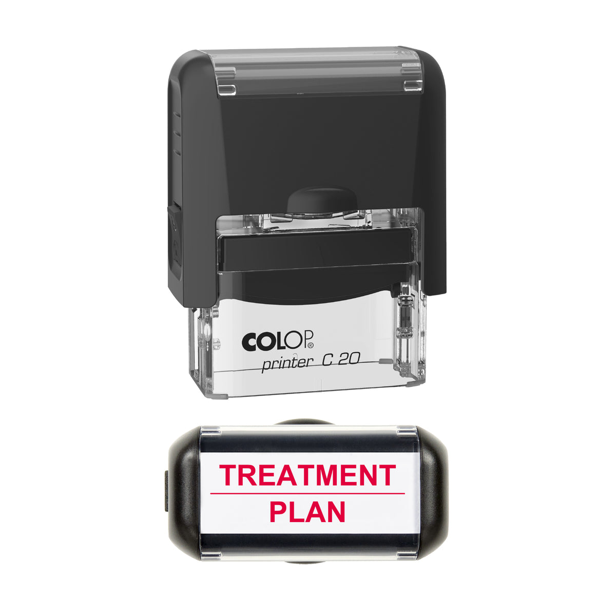 Treatment Plan Stamp, COLOP C20, 37 x 12mm, red ink