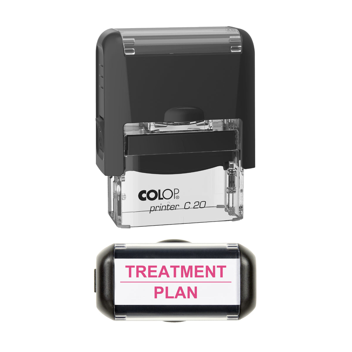 Treatment Plan Stamp, COLOP C20, 37 x 12mm, soft_pink ink
