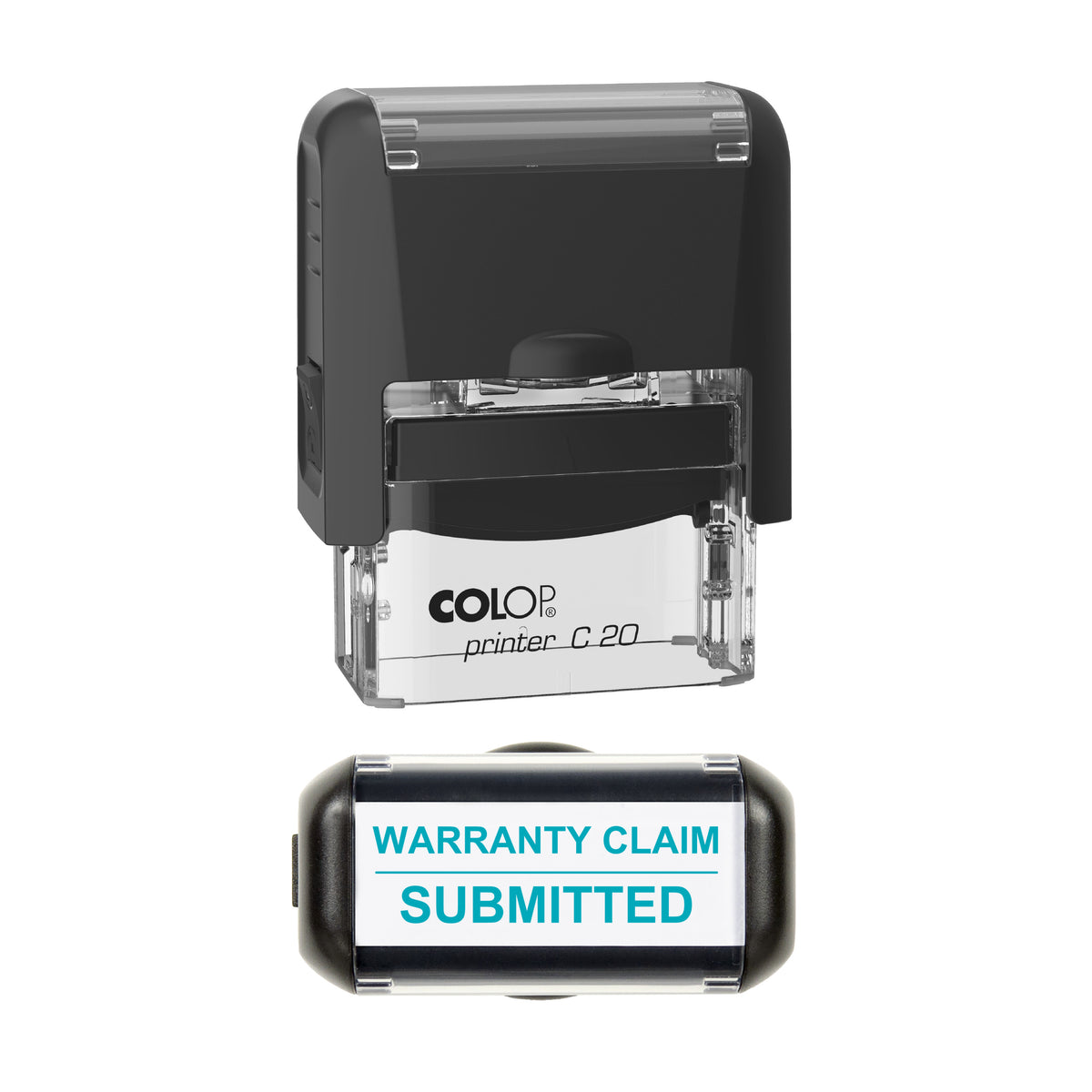 Warranty Claim Submitted Vehicle Service Stamp, COLOP C20, 37 x 12mm, mint ink