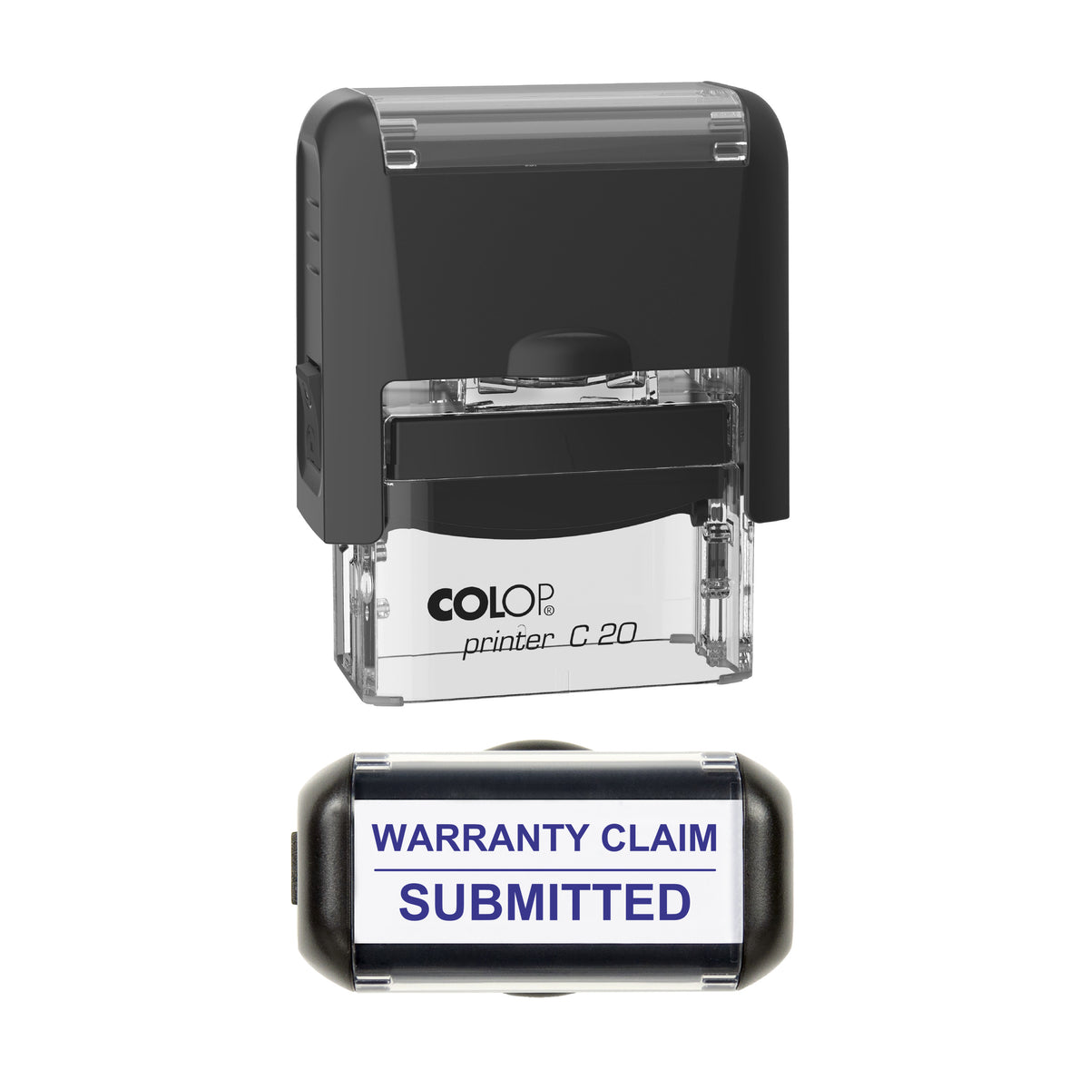 Warranty Claim Submitted Vehicle Service Stamp, COLOP C20, 37 x 12mm, violet ink