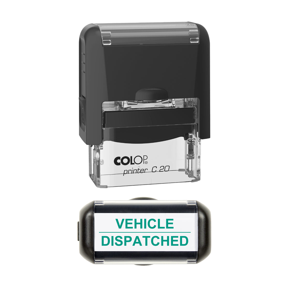 Vehicle Dispatched Stamp, COLOP C20, 37 x 12mm, green ink