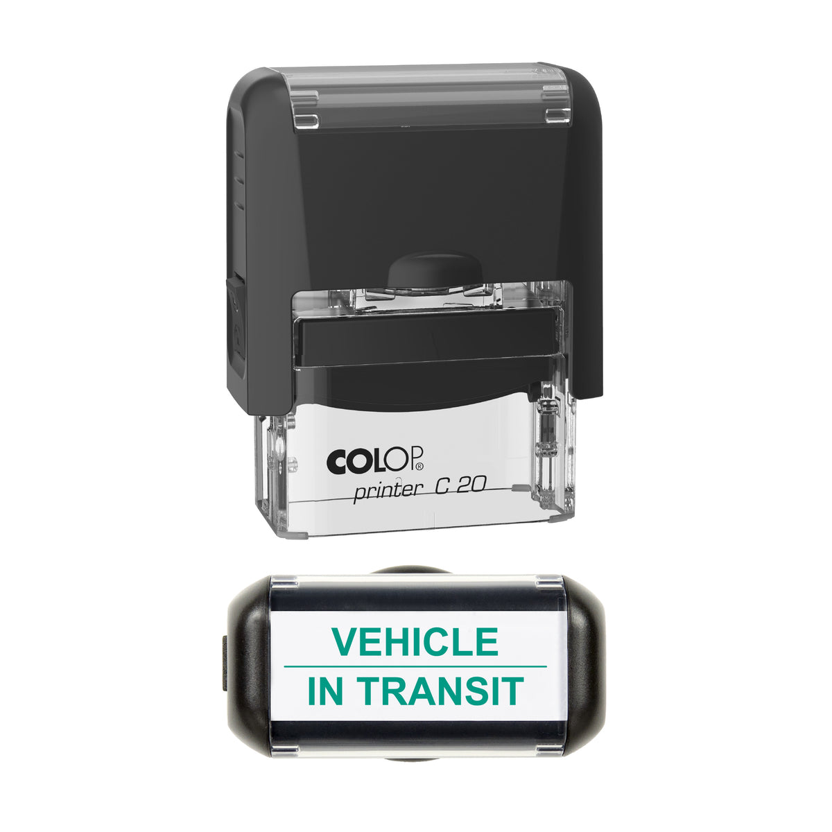 Vehicle In Transit Stamp, COLOP C20, 37 x 12mm, green ink