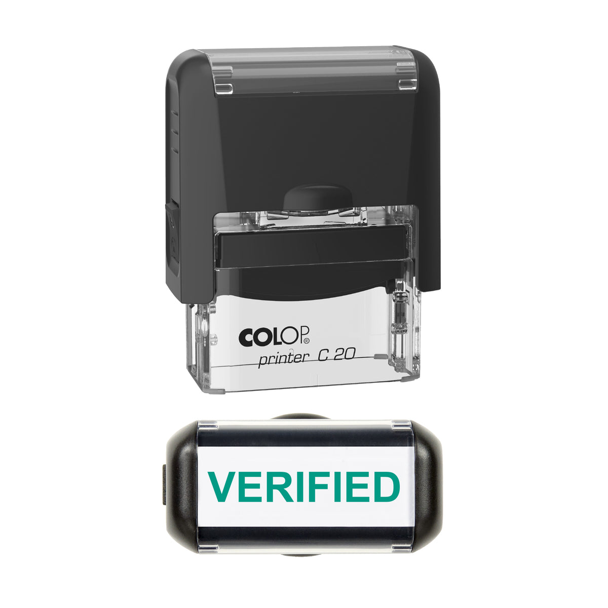 Verified Stamp, COLOP C20, 37 x 12mm, green ink
