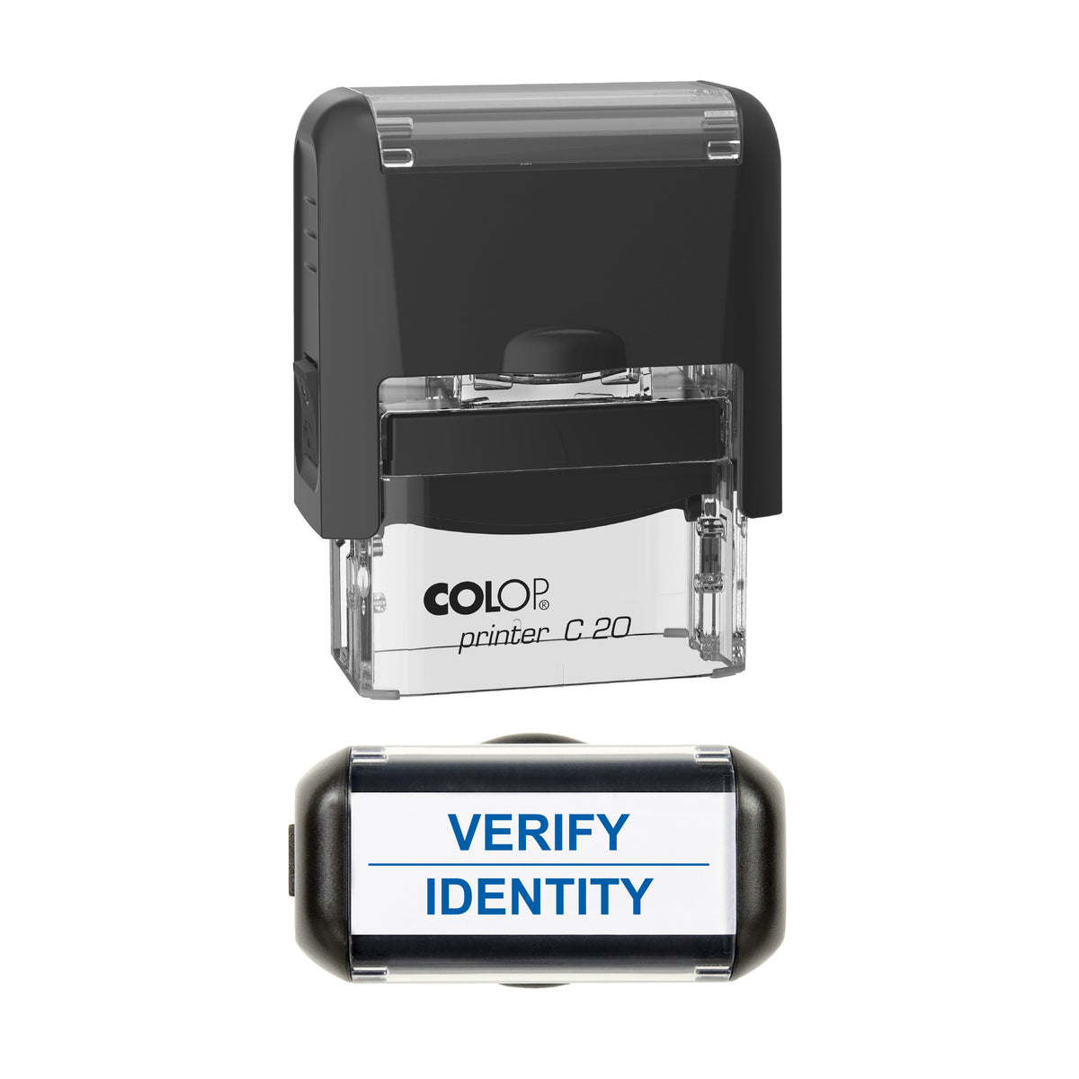Verify Identity Stamp, COLOP C20, 37 x 12mm, blue ink
