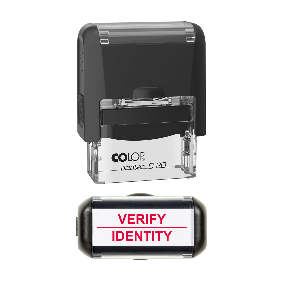 Verify Identity Stamp, COLOP C20, 37 x 12mm, red ink