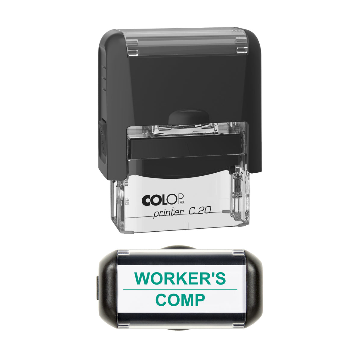 Workers Compensation Stamp, COLOP C20, 37 x 12mm, green ink
