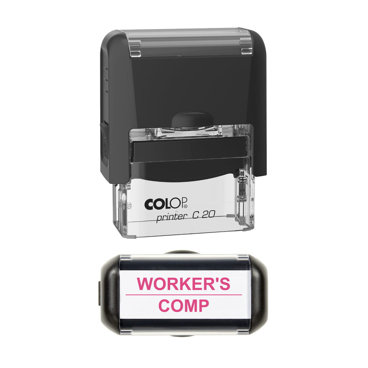Workers Compensation Stamp, COLOP C20, 37 x 12mm, soft_pink ink