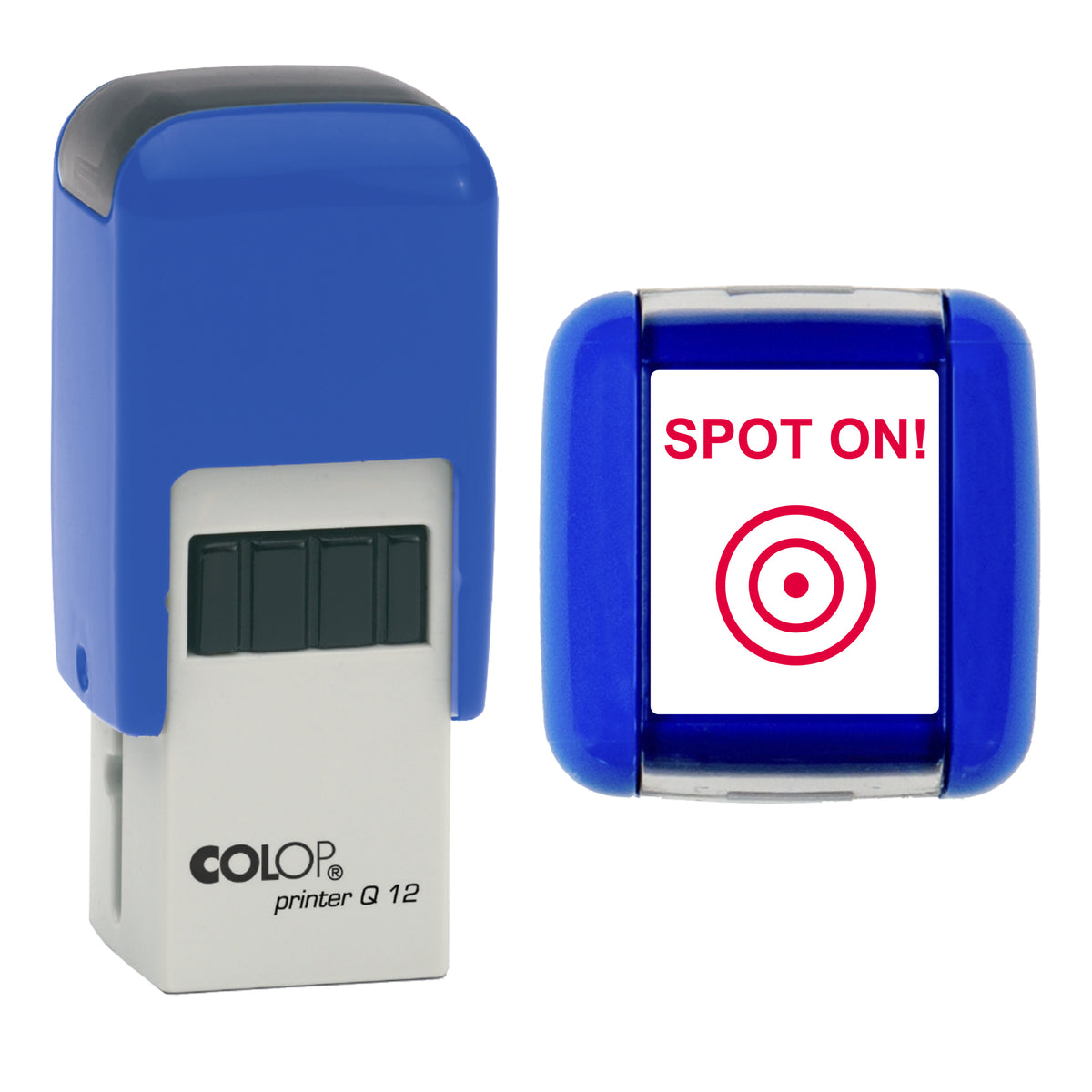 Spot On Target Teacher Stamp, COLOP Q12, 12 x 12mm, red ink