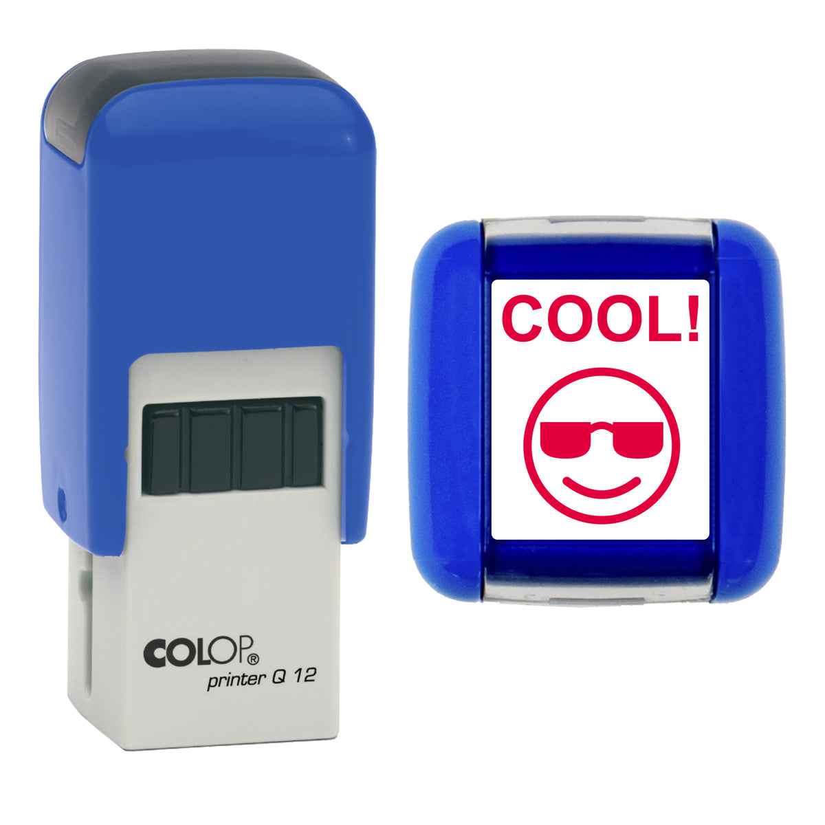 Cool Sunglasses Teacher Stamp, COLOP Q12, 12 x 12mm, red ink