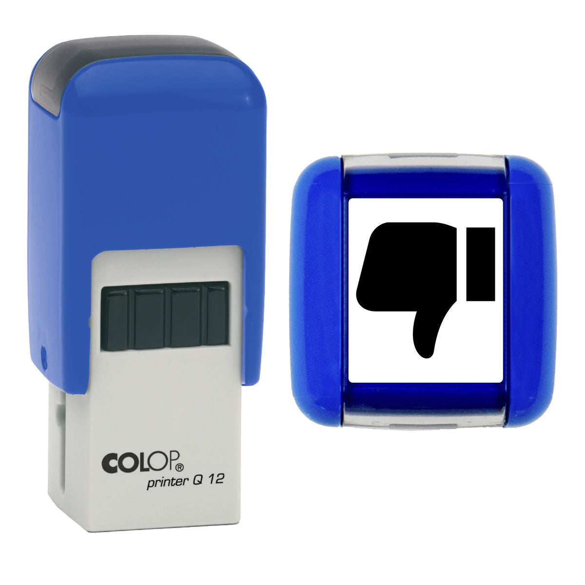 Thumbs Down Stamp, COLOP Q12, 12 x 12mm, black ink
