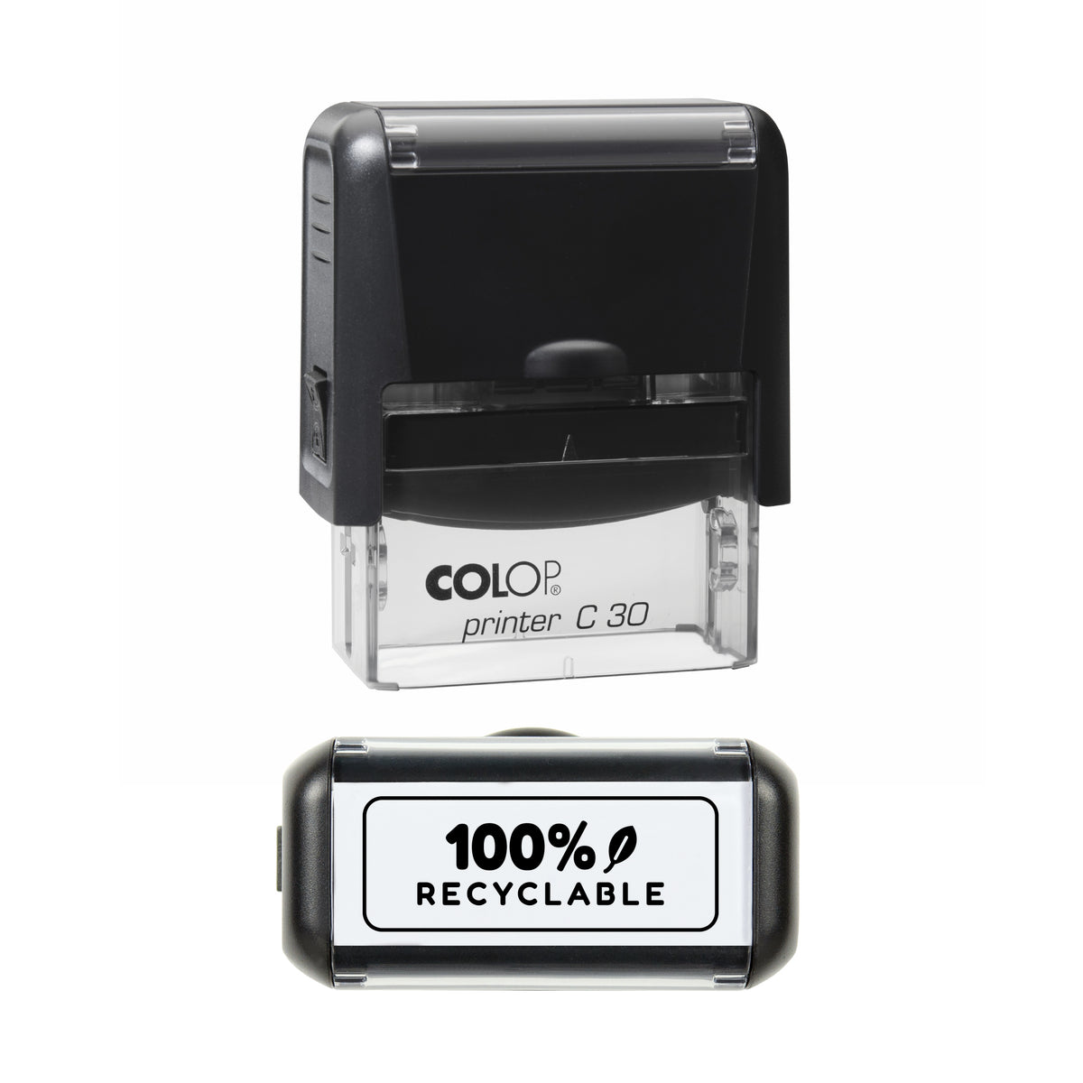 100% Recyclable Stamp, COLOP C30, 45 x 18mm, black ink