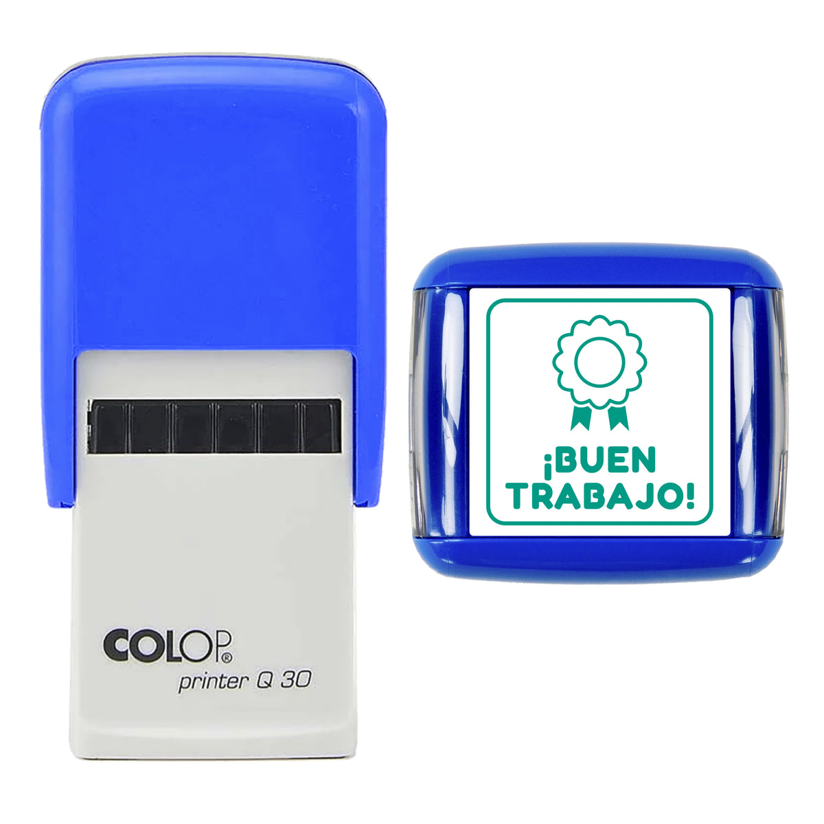 Buen Trabajo Teacher Feedback Stamp, COLOP Q30, 30 x 30mm, green ink