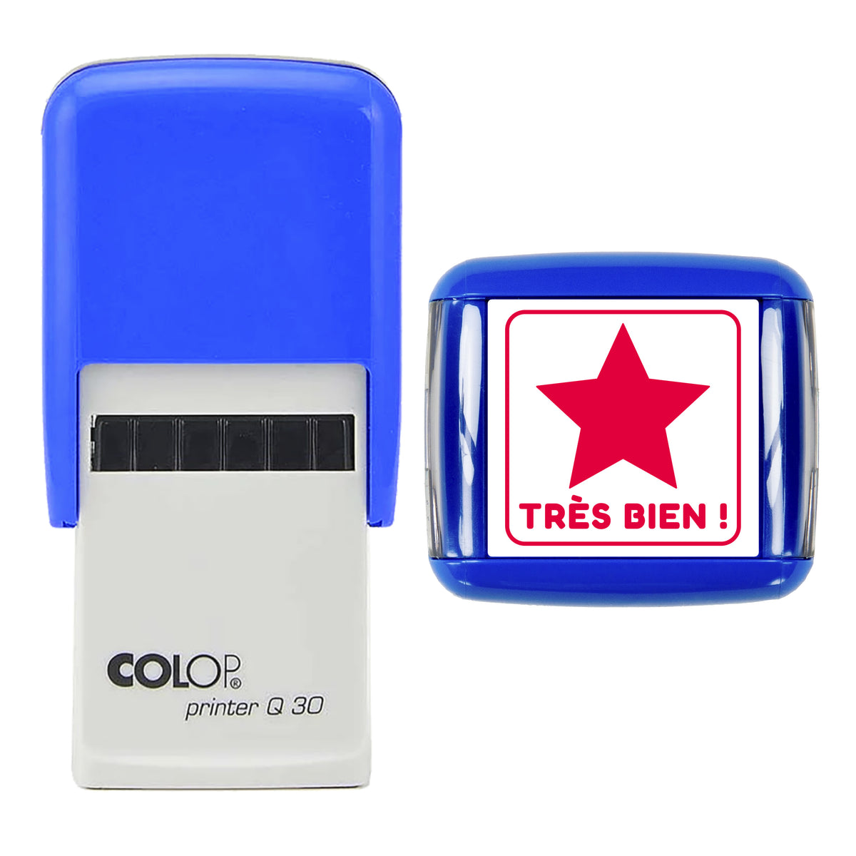 Très Bien Teacher Feedback Stamp, COLOP Q30, 30 x 30mm, red ink