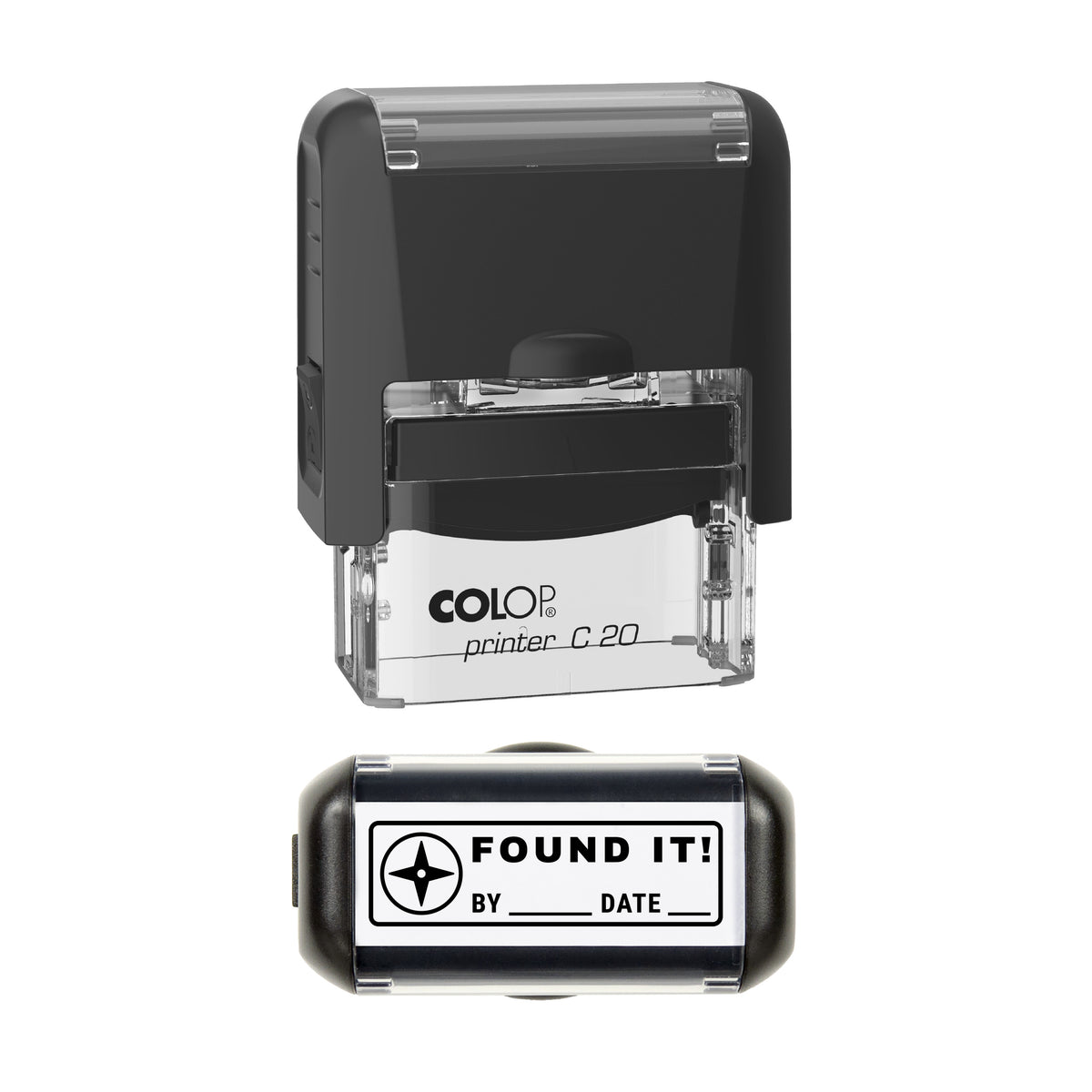 Found It Log Stamp, COLOP C20, 37 x 12mm, Black ink