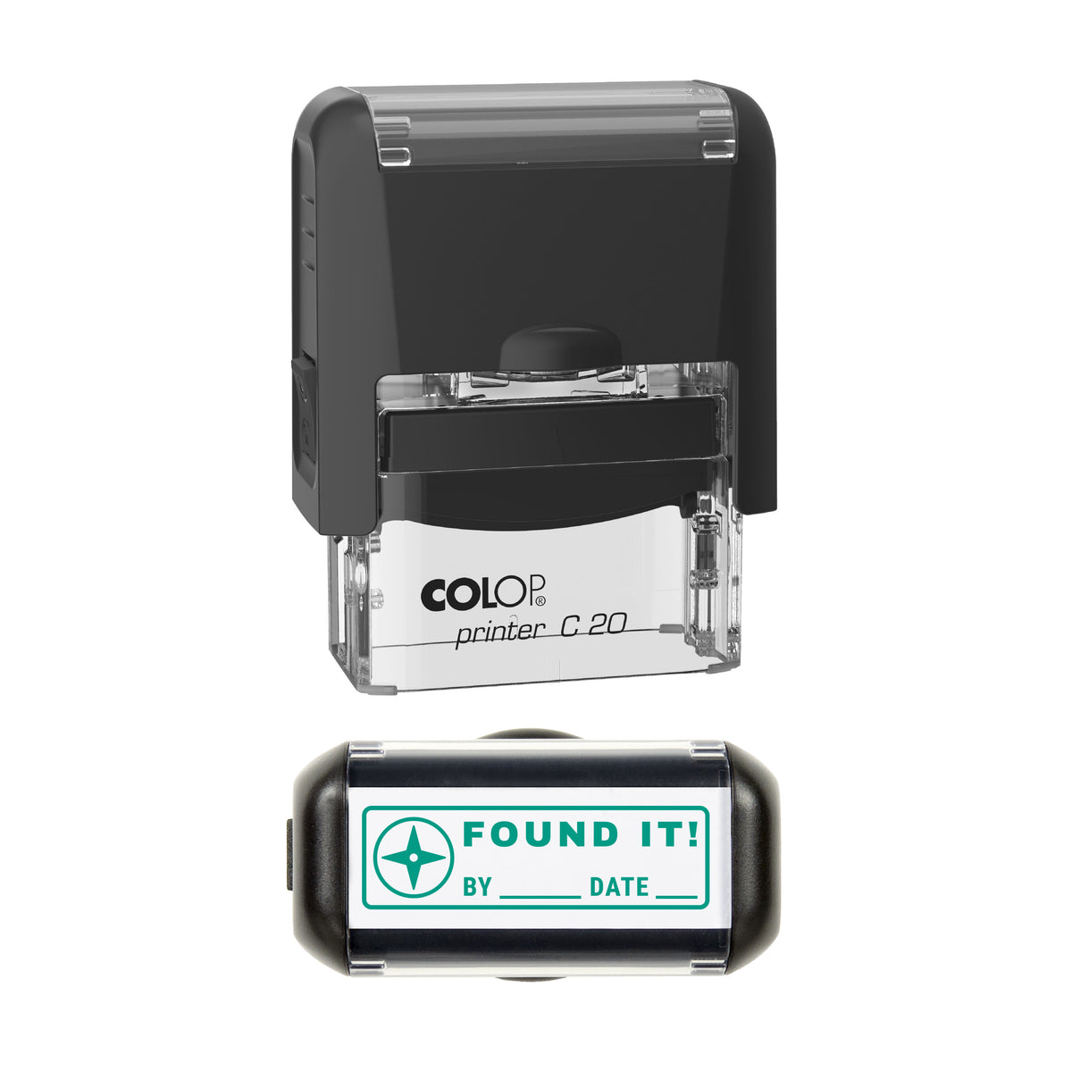 Found It Log Stamp, COLOP C20, 37 x 12mm, Green ink