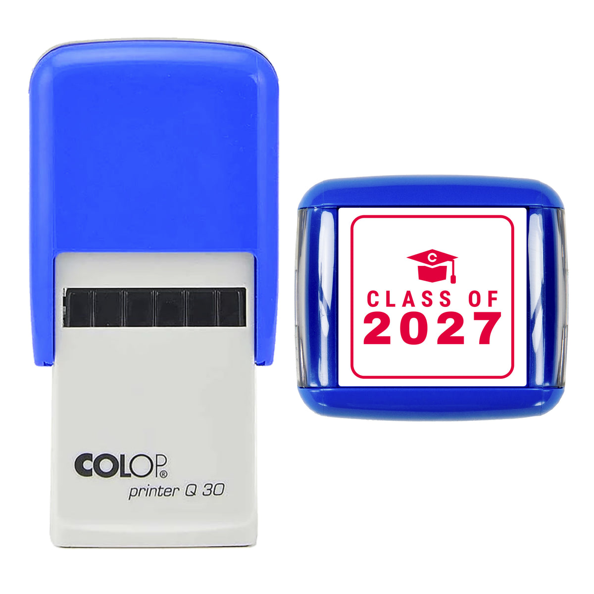 Class of 2027 Graduation Stamp, COLOP Q30, 30 x 30mm, red ink