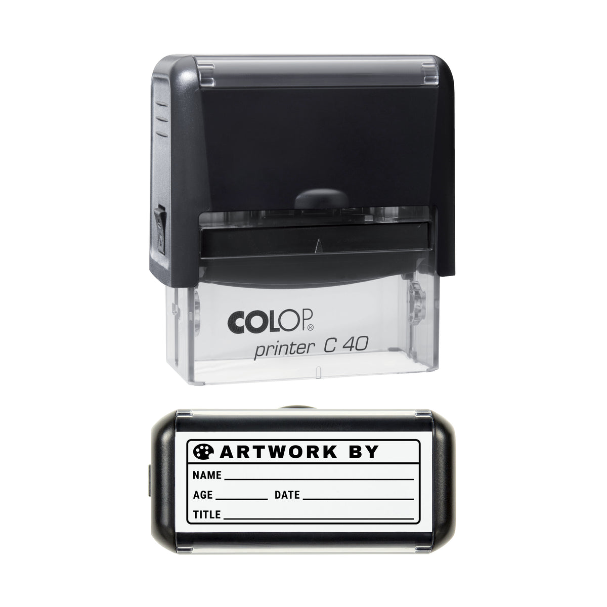 Artwork By Stamp, COLOP C40, 58 x 22mm, black ink