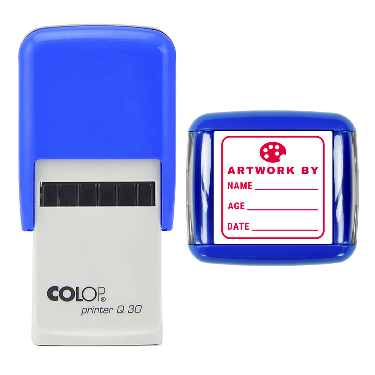 Artwork By Stamp, COLOP Q30, 30 x 30mm, red ink