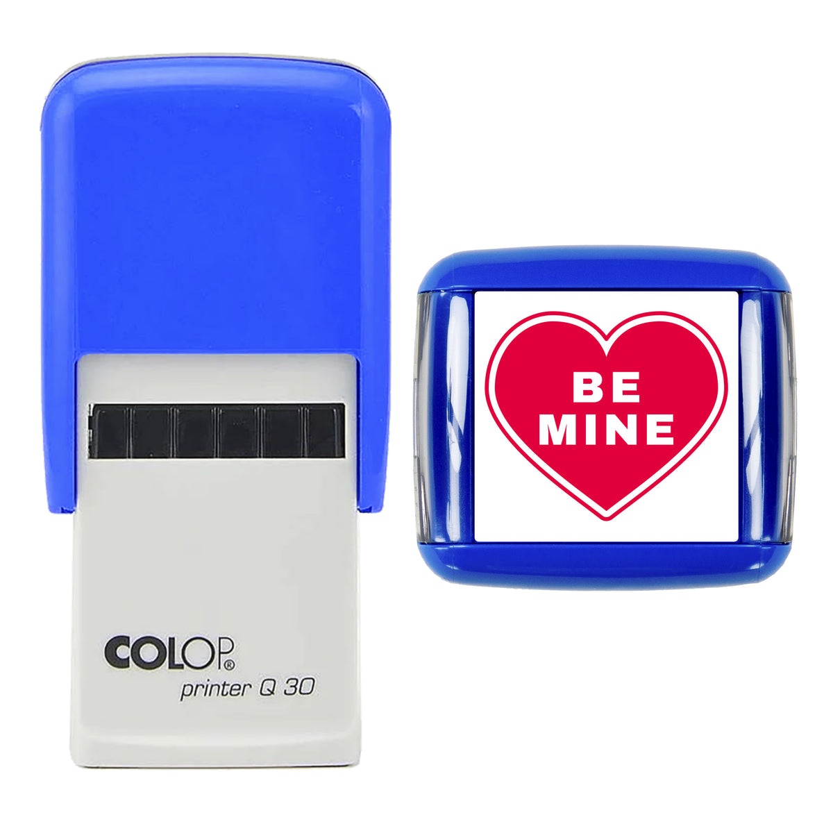 Be Mine Heart Stamp, COLOP Q30, 30 x 30mm, red ink