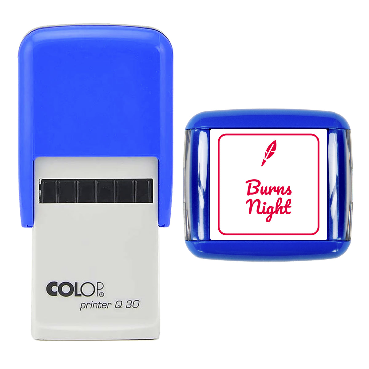 Burns Night Stamp, COLOP Q30, 30 x 30mm, red ink