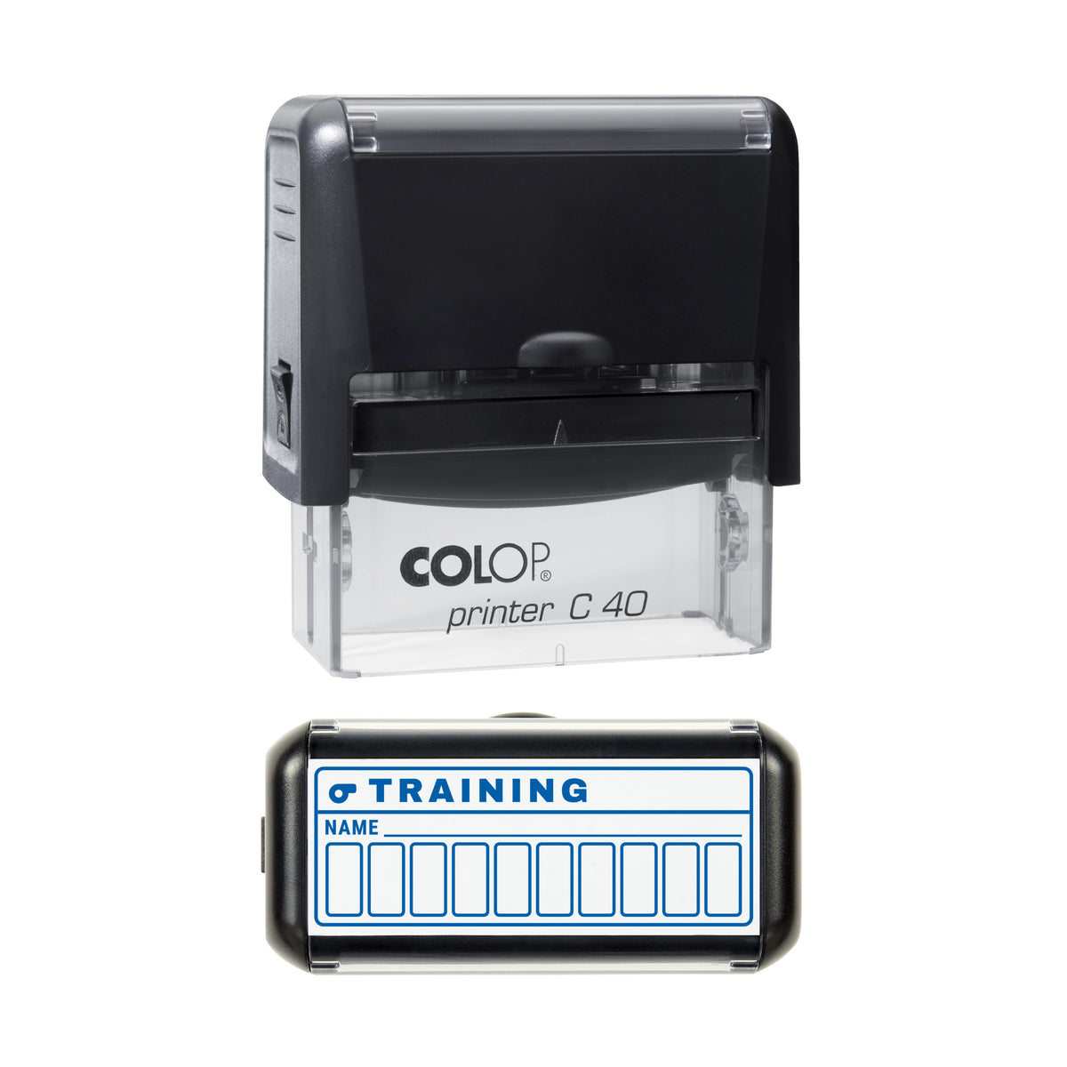 Training Attendance Stamp, COLOP C40, 58 x 22mm, blue ink