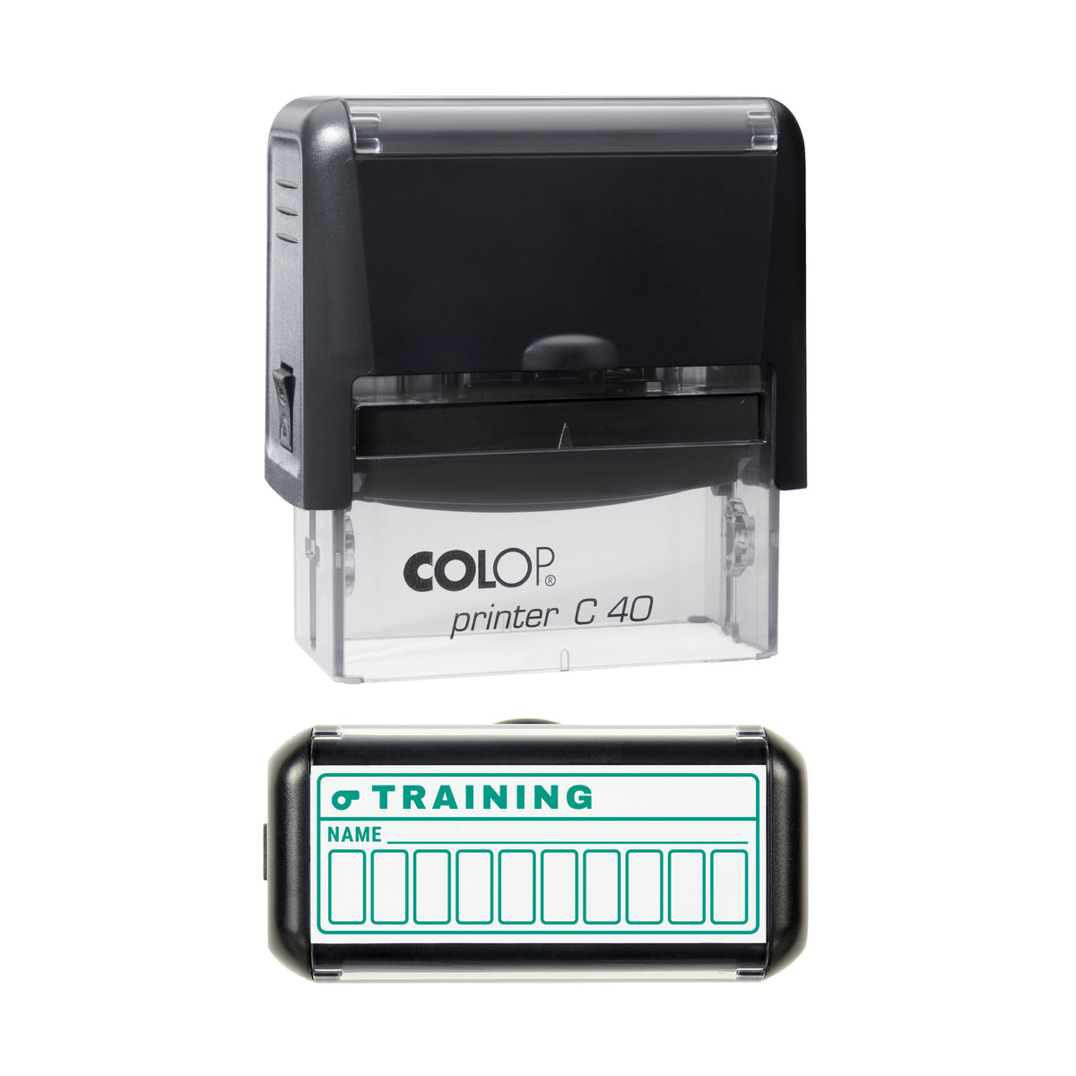 Training Attendance Stamp, COLOP C40, 58 x 22mm, green ink