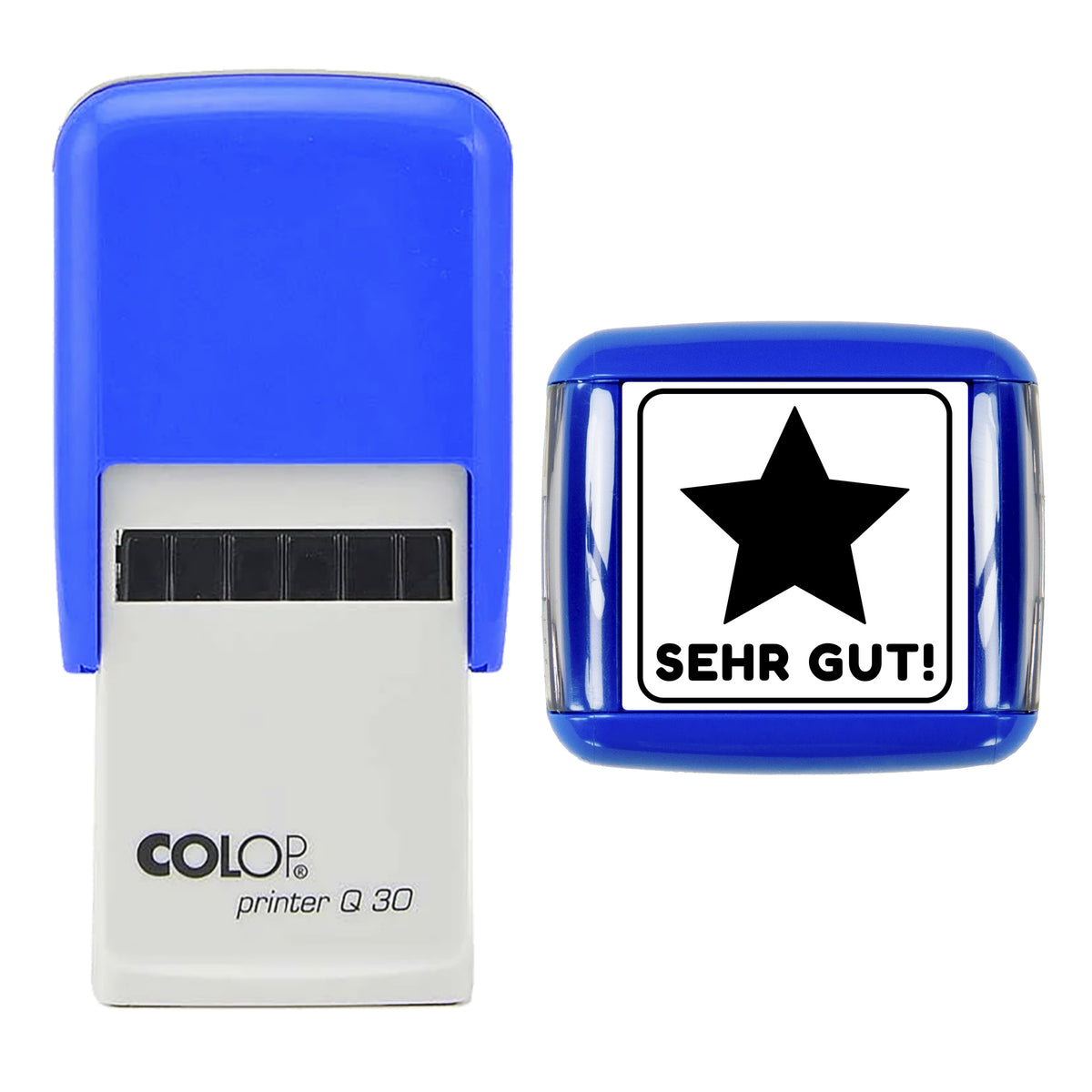 Sehr Gut German Teacher Reward Stamp, COLOP Q30, 30 x 30mm, black ink