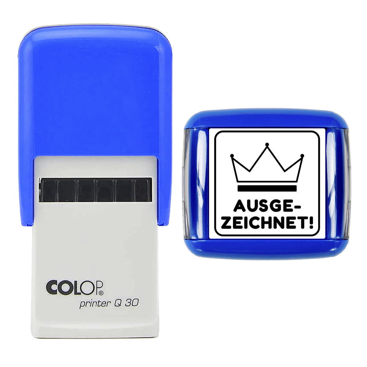 Ausgezeichnet German Teacher Reward Stamp, COLOP Q30, 30 x 30mm, black ink