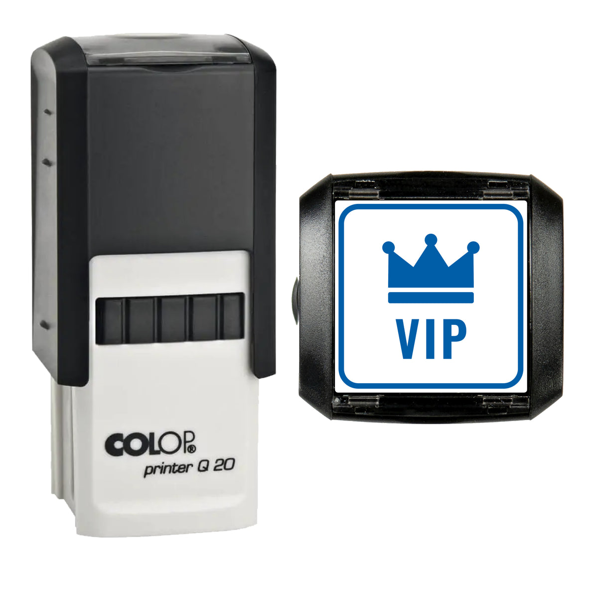 VIP Event Ticket Stamp, COLOP Q20, 20 x 20mm, blue ink