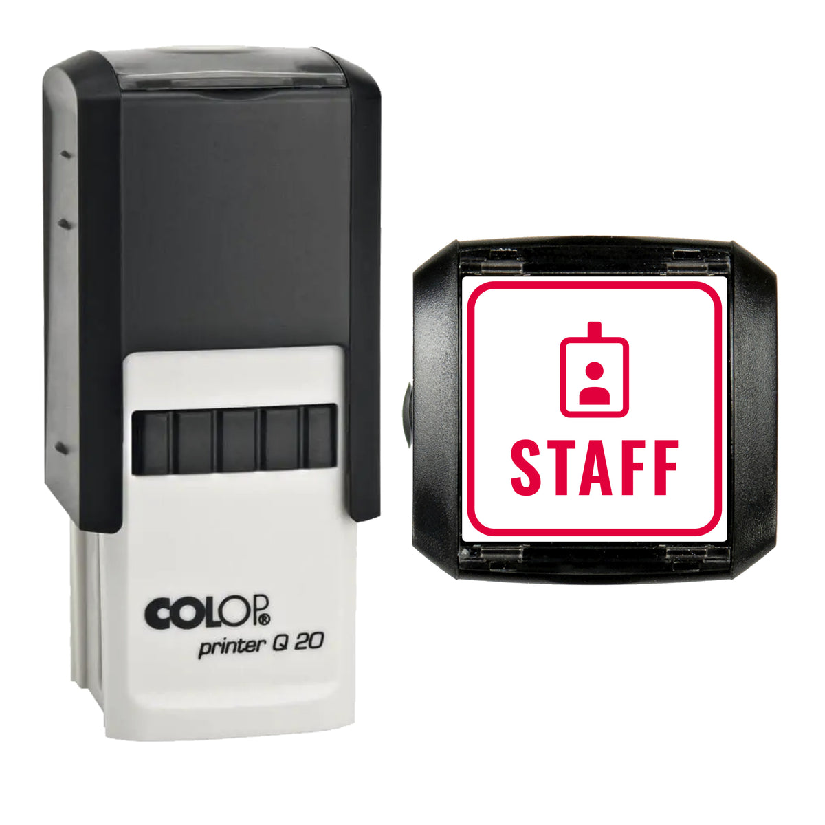 Staff Event Pass Stamp, COLOP Q20, 20 x 20mm, red ink