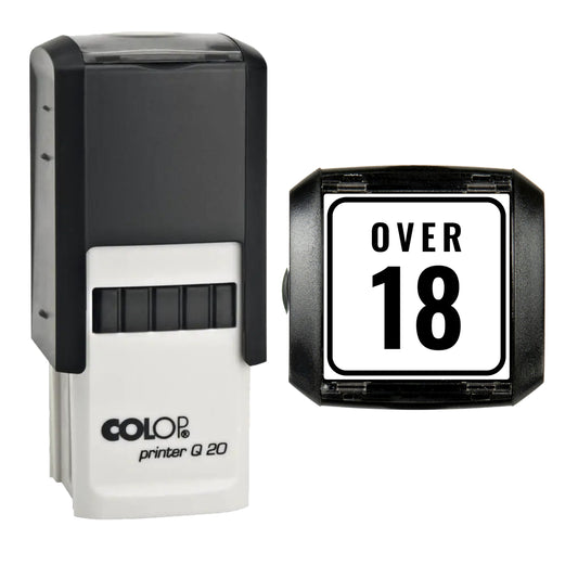 Over 18 Event Ticket Stamp, COLOP Q20, 20 x 20mm, black ink