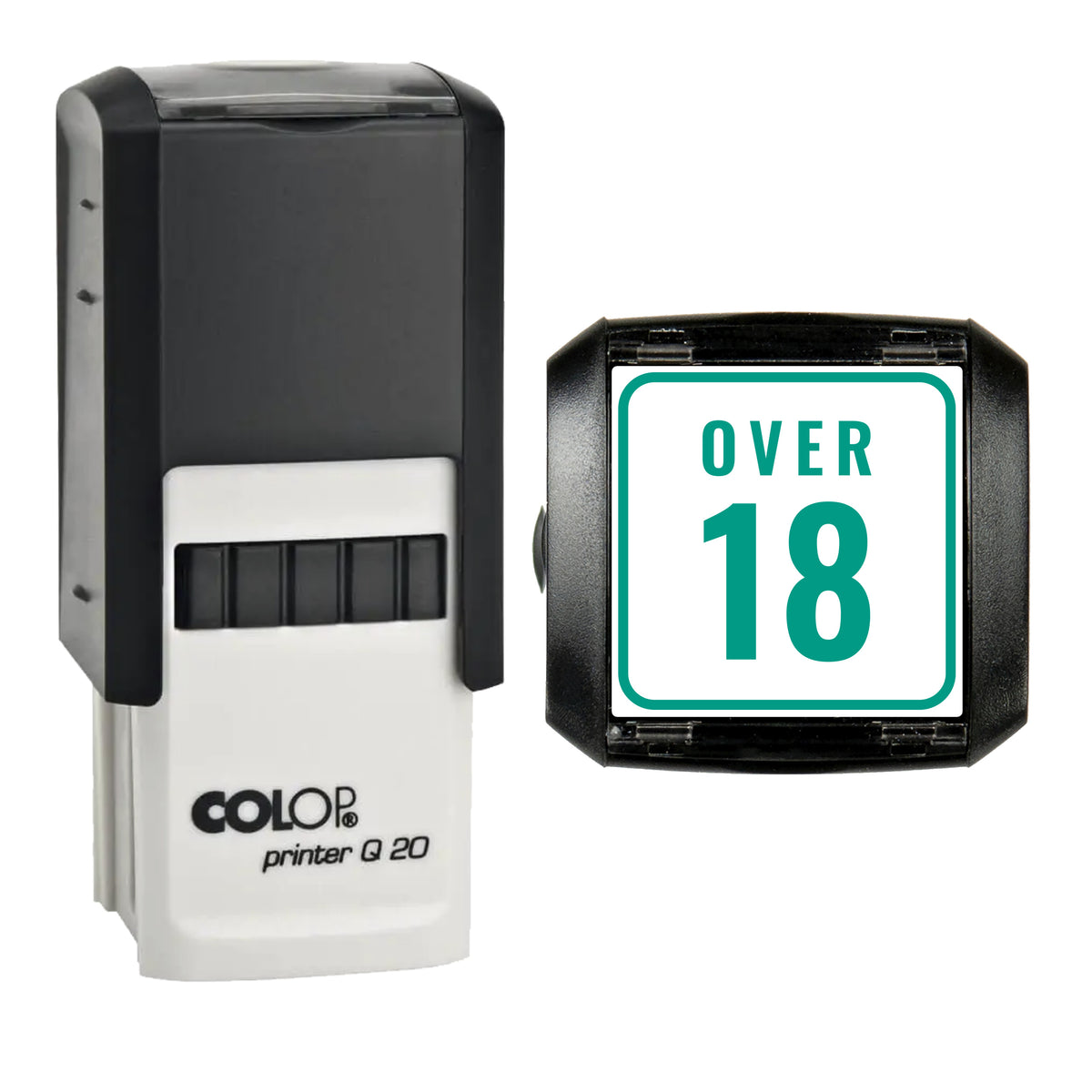 Over 18 Event Ticket Stamp, COLOP Q20, 20 x 20mm, green ink