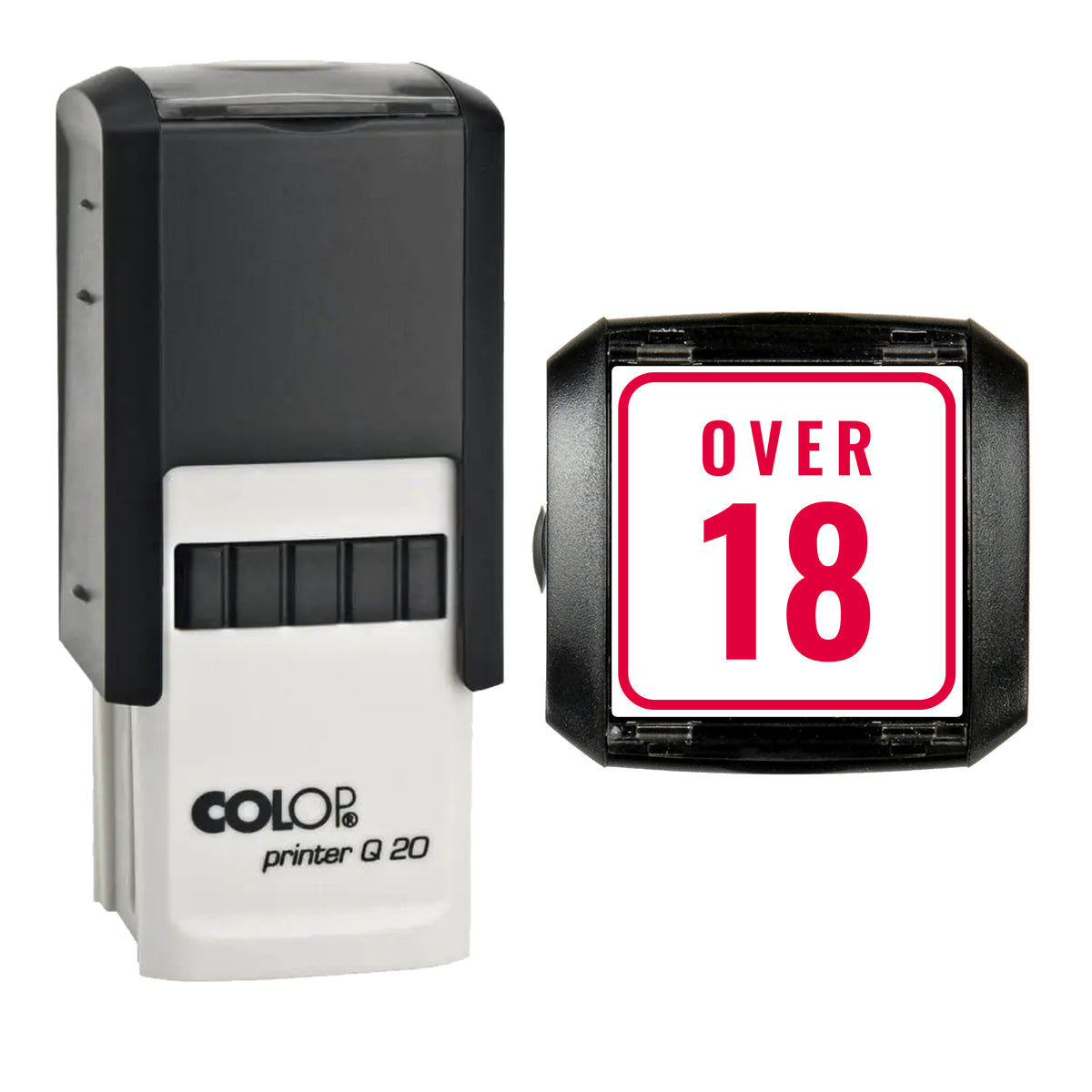Over 18 Event Ticket Stamp, COLOP Q20, 20 x 20mm, red ink