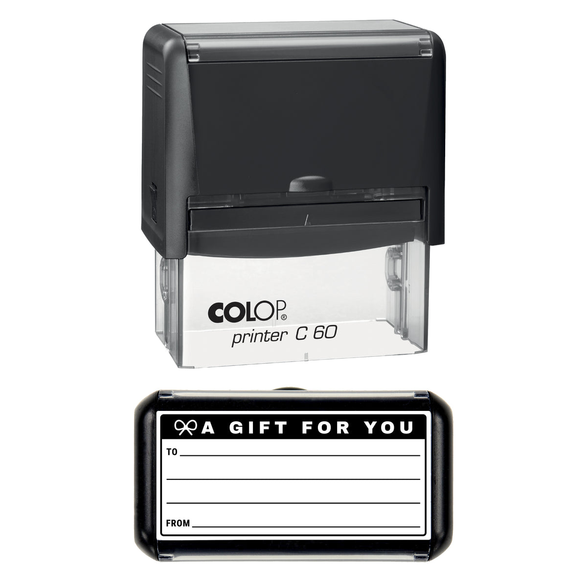 A Gift for You Message Stamp, COLOP C60, 77 x 36mm, black ink