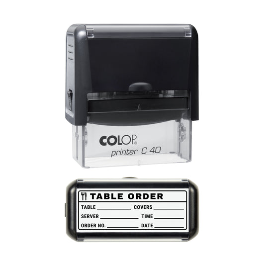 Table Order Ticket Stamp, COLOP C40, 58 x 22mm, black ink