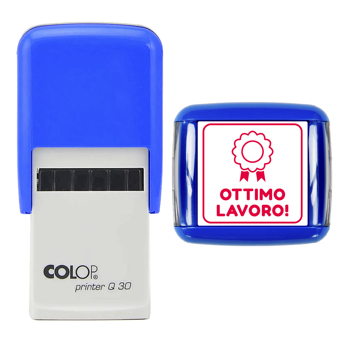 Ottimo Lavoro Italian Teacher Stamp, COLOP Q30, 30 x 30mm, red ink
